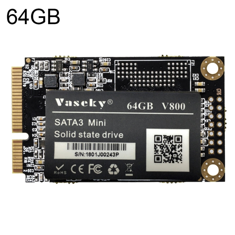 Vaseky V800 64GB 1.8 inch SATA3 Mini Internal Solid State Drive MSATA SSD Module for Laptop - Solid State Drives by Vaseky | Online Shopping UK | buy2fix