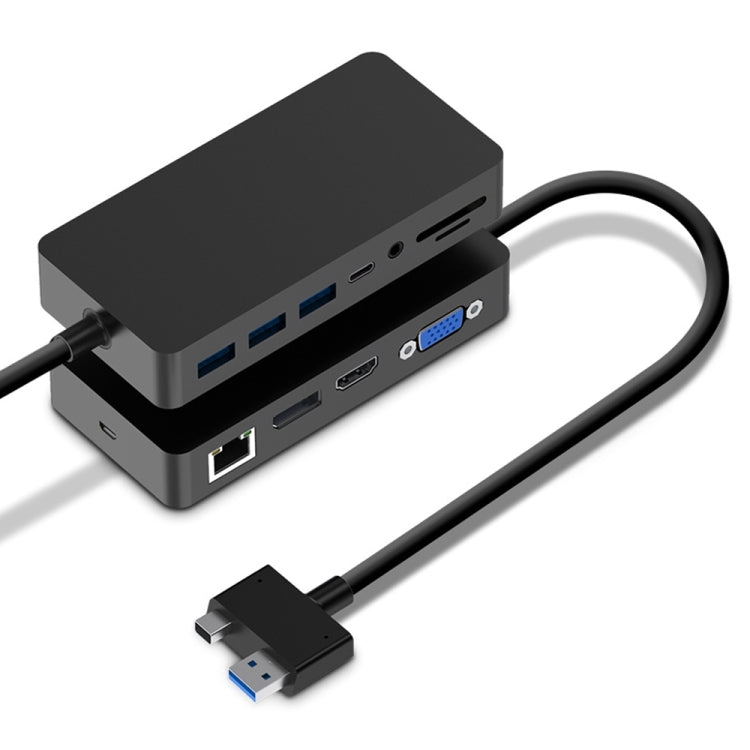 Rocketek SH701 11 in 1 100M RJ45 / USB 3.0 HUB Adapter for Surface Pro 5 / 6 - USB 3.0 HUB by ROCKETEK | Online Shopping UK | buy2fix