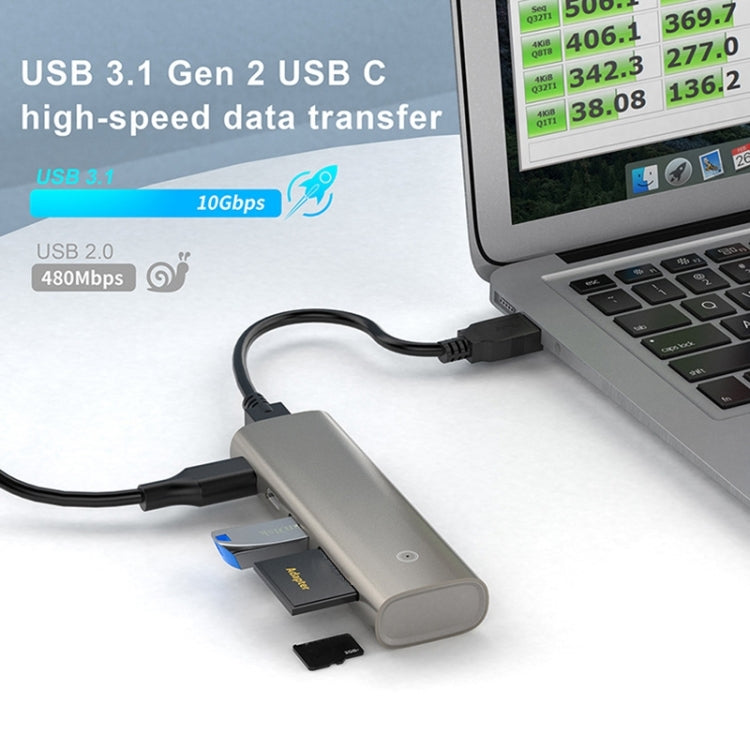 Rocketek HC463 USB3.1 Gen2  to Type-C 3.1 + USB 3.1 + SD / TF 6 in 1 HUB Adapter - USB HUB by ROCKETEK | Online Shopping UK | buy2fix