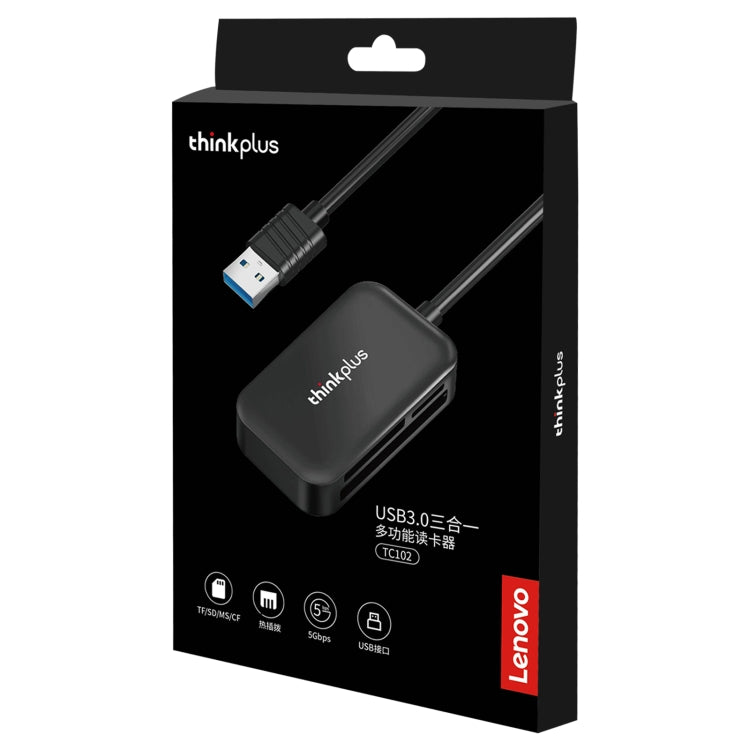 Lenovo thinkplus TC102 USB 3 in 1 Multi-function Card Reader -  by Lenovo | Online Shopping UK | buy2fix