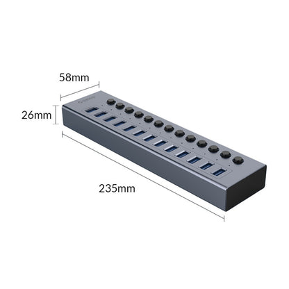 ORICO BT2U3-13AB-GY-BP Multi-Ports Individual Switches HUB, AU Plug - USB 3.0 HUB by ORICO | Online Shopping UK | buy2fix