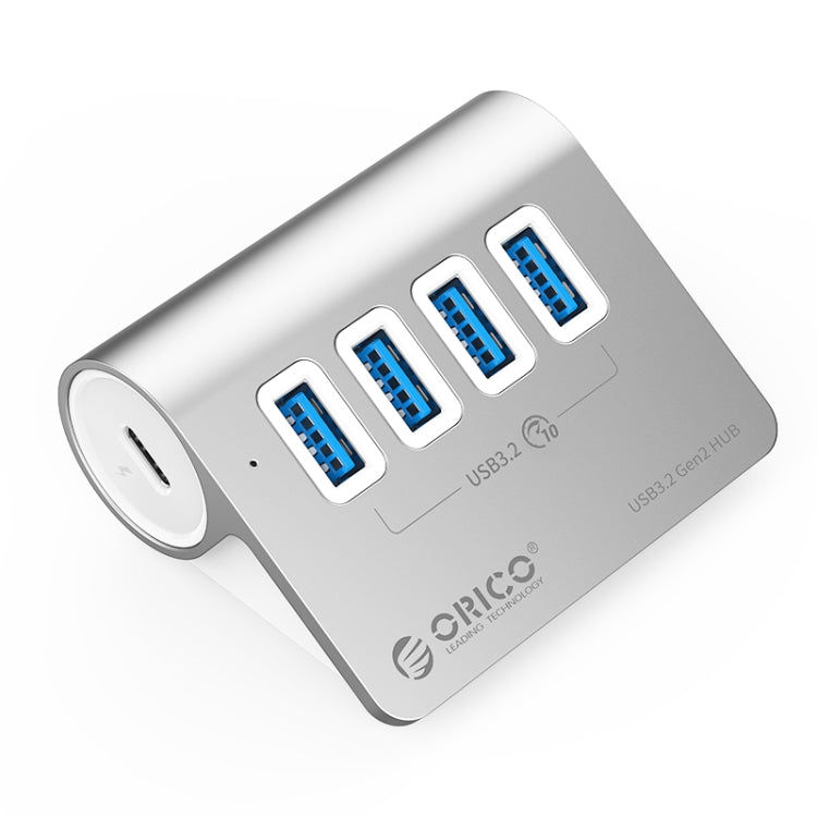 ORICO M3U4 Aluminum Alloy 4-Port USB 3.2 Gen1 10Gbps HUB (Silver) -  by ORICO | Online Shopping UK | buy2fix