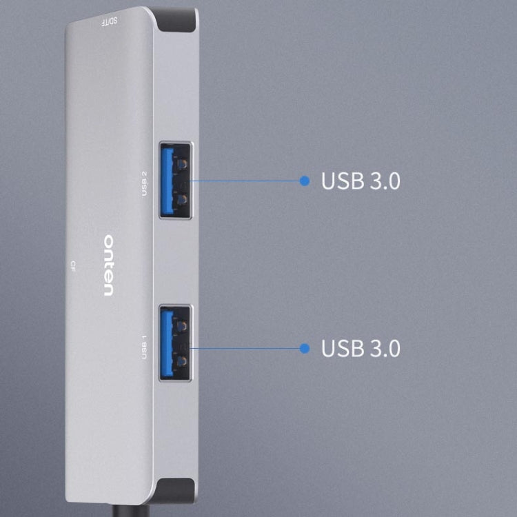 Onten 91882 5 In 1 USB3.0 x3 + SD + TF + CF Type-C / USB-C OTG Multi-function Card Reader - Computer & Networking by Onten | Online Shopping UK | buy2fix
