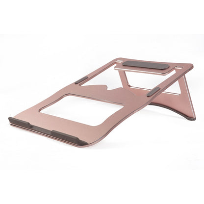 Aluminum Alloy Cooling Holder Desktop Portable Simple Laptop Bracket, Two-stage Support, Size: 21x26cm (Rose Gold) - Laptop Stand by buy2fix | Online Shopping UK | buy2fix