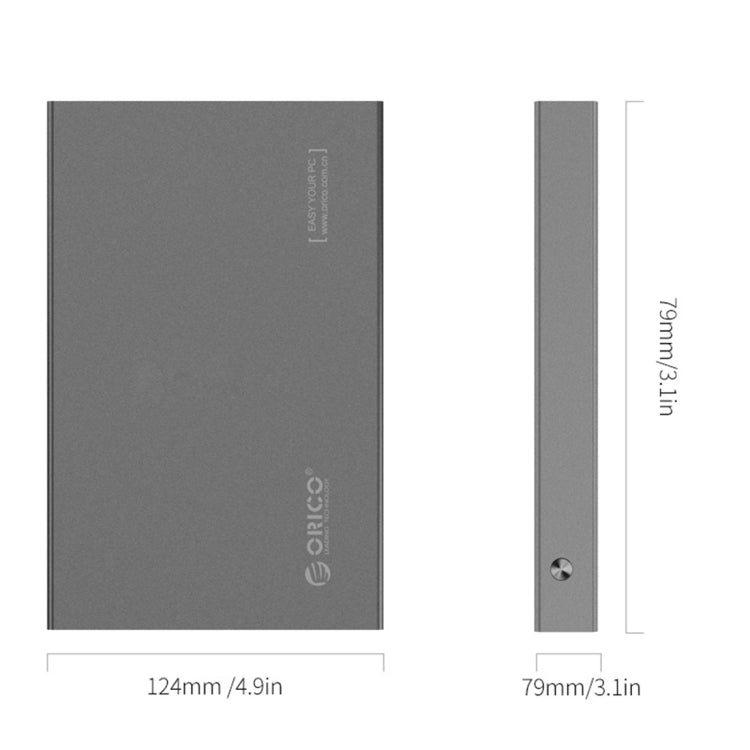 ORICO 2518S3 USB3.0 External Hard Disk Box Storage Case for 7mm & 9.5mm 2.5 inch SATA HDD / SSD (Silver) - Computer & Networking by ORICO | Online Shopping UK | buy2fix