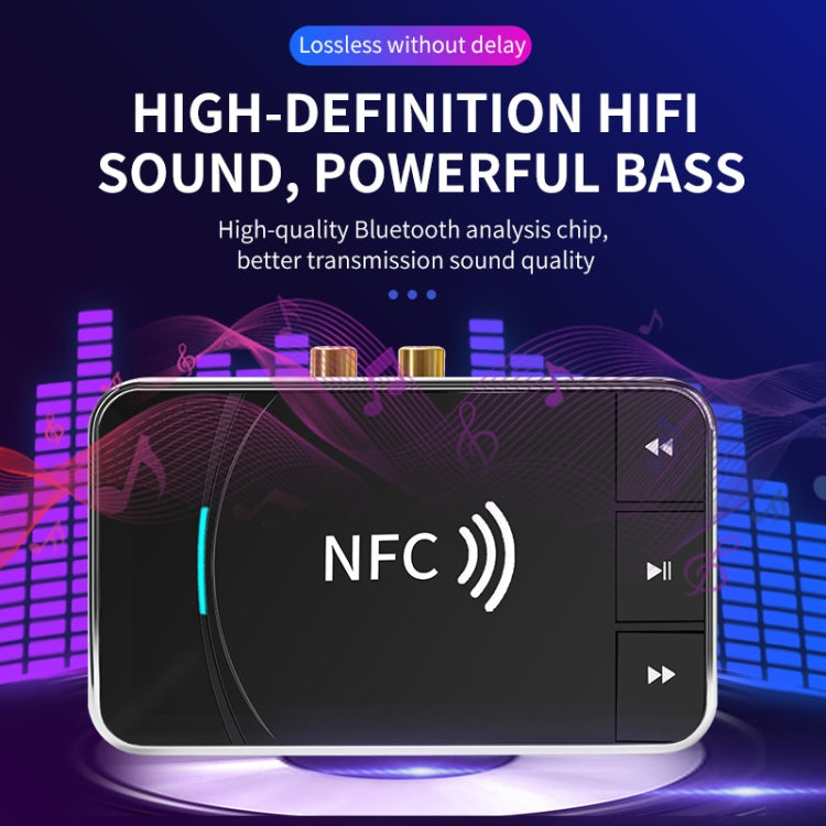 N100 NFC Desktop Bluetooth 5.0  Receiver & Transmitter Car Bluetooth Speaker Audio Adapter(Black) - Apple Accessories by buy2fix | Online Shopping UK | buy2fix