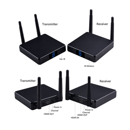 Measy FHD686-2 Full HD 1080P 3D 2.4GHz / 5.8GHz Wireless HD Multimedia Interface Extender 1 Transmitter + 2 Receiver, Transmission Distance: 200m(US Plug) - Set Top Box & Accessories by Measy | Online Shopping UK | buy2fix