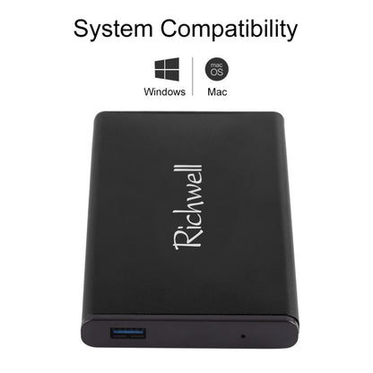 Richwell SATA R2-SATA-250GB 250GB 2.5 inch USB3.0 Super Speed Interface Mobile Hard Disk Drive(Black) - External Hard Drives by Richwell | Online Shopping UK | buy2fix