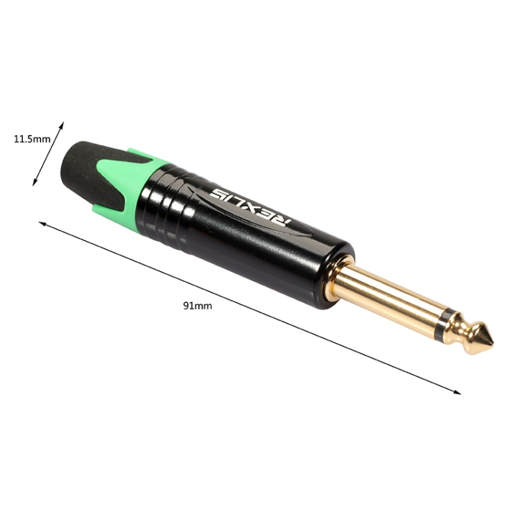 10 PCS TC202 6.35mm Gold-plated Mono Sound Welding Audio Adapter Plug(Green) - Consumer Electronics by buy2fix | Online Shopping UK | buy2fix