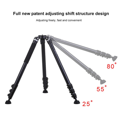 PULUZ 4-Section Folding Legs Metal Tripod Mount for DSLR / SLR Camera, Adjustable Height: 97-180cm - Tripods by PULUZ | Online Shopping UK | buy2fix