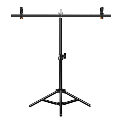 67cm T-Shape Photo Studio Background Support Stand Backdrop Crossbar Bracket with Clips, No Backdrop(Black) - Camera Accessories by PULUZ | Online Shopping UK | buy2fix
