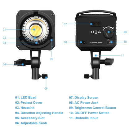 PULUZ 220V 150W Studio Video Light  3200K-5600K Dual Color Temperature Built-in Dissipate Heat System with Remote Control(EU Plug) - Camera Accessories by PULUZ | Online Shopping UK | buy2fix