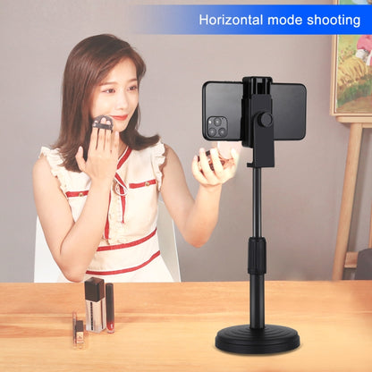 PULUZ Round Base Desktop Holder Mount with Phone Clamp, Adjustable Height: 15.5cm-25.5cm - Camera Accessories by PULUZ | Online Shopping UK | buy2fix