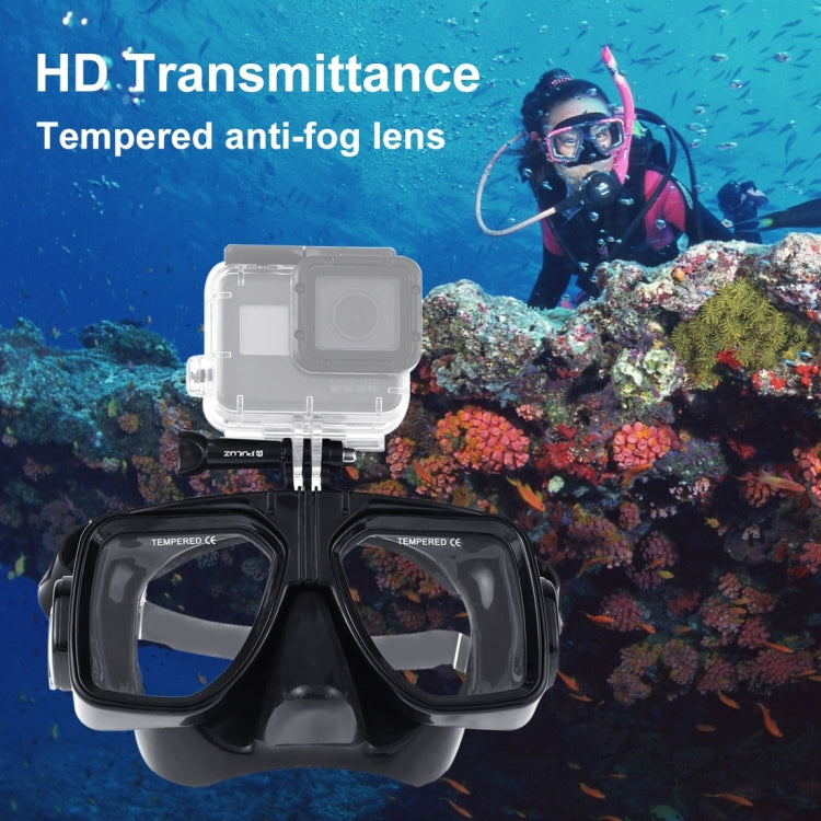 PULUZ Water Sports Diving Equipment Diving Mask Swimming Glasses for GoPro, Insta360, DJI and Other Action Cameras(Black) - Diving Mask by PULUZ | Online Shopping UK | buy2fix