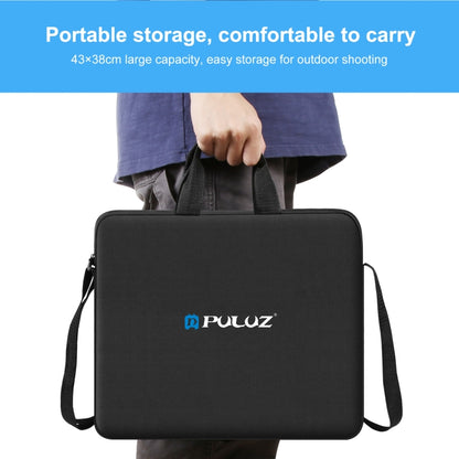 PULUZ 14 inch Ring LED Lights Portable Zipper Storage Bag Shoulder Handbags, Size: 43cm x 38cm x 3cm (Black) - Strap Satchel by PULUZ | Online Shopping UK | buy2fix