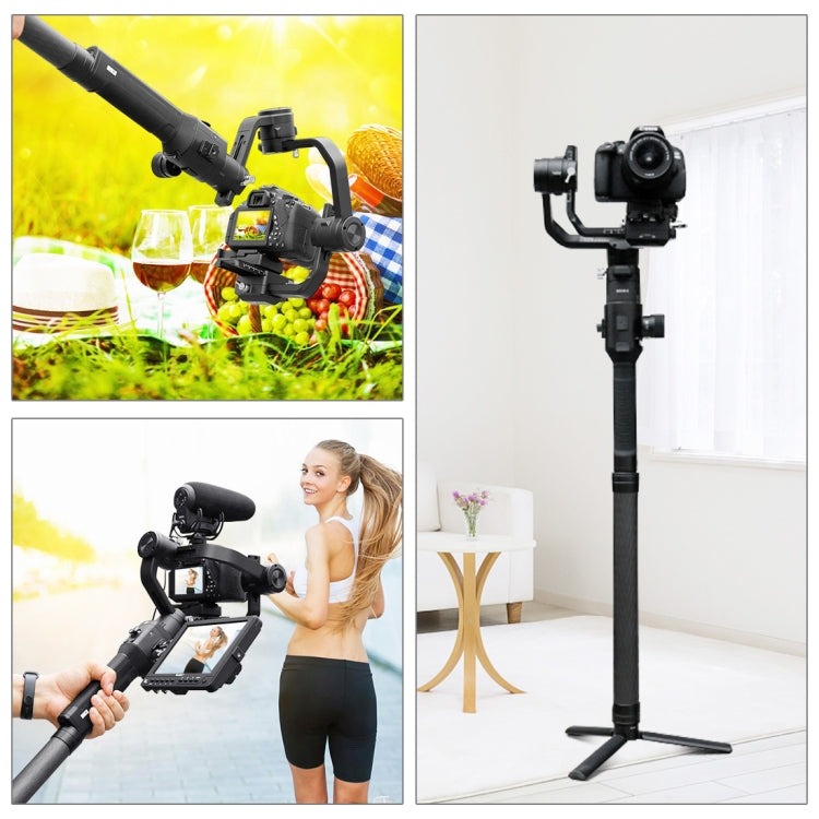 PULUZ Carbon Fiber Extension Monopod Pole Rod Extendable Stick for DJI / MOZA / Feiyu V2 / Zhiyun G5 / SPG Gimbal, Length: 35cm(Black) - DJI & GoPro Accessories by PULUZ | Online Shopping UK | buy2fix