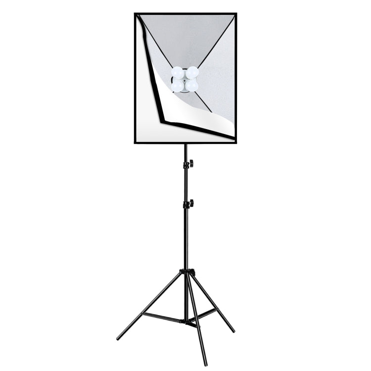 PULUZ 50x70cm Studio Softbox + 2m Tripod Mount + 4 x E27 20W 5700K White Light LED Light Bulb Photography Lighting Kit(EU Plug) - Stand Bracket by PULUZ | Online Shopping UK | buy2fix