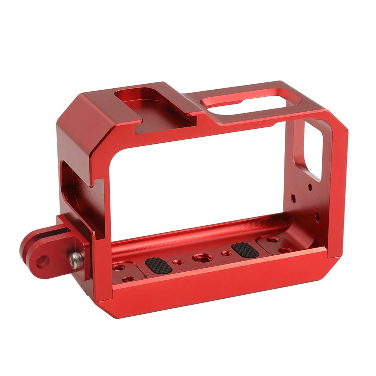 PULUZ Aluminum alloy Frame Mount Protective Case Cage with Cold Shoe Base Slot & Tripod Base Adapter for Insta360 One R(Red) - DJI & GoPro Accessories by PULUZ | Online Shopping UK | buy2fix