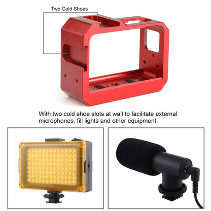 PULUZ Aluminum alloy Frame Mount Protective Case Cage with Cold Shoe Base Slot & Tripod Base Adapter for Insta360 One R(Red) - DJI & GoPro Accessories by PULUZ | Online Shopping UK | buy2fix