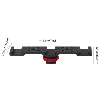 PULUZ Three-head Cold Shoe Bracket Mount(Black) - Camera Accessories by PULUZ | Online Shopping UK | buy2fix