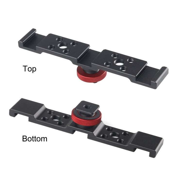 PULUZ Three-head Cold Shoe Bracket Mount(Black) - Camera Accessories by PULUZ | Online Shopping UK | buy2fix