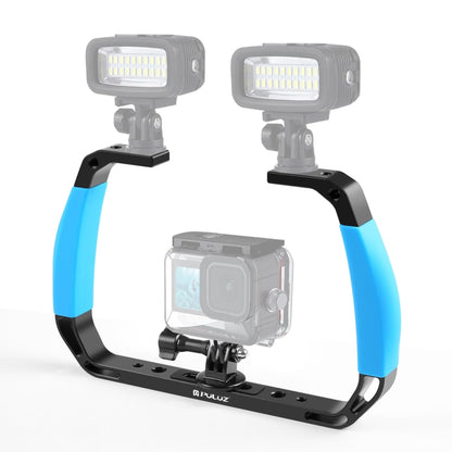 PULUZ Dual Silicone Handles Aluminium Alloy Underwater Diving Rig for GoPro, Other Action Cameras and  Smartphones (Blue) - Diving Accessories by PULUZ | Online Shopping UK | buy2fix