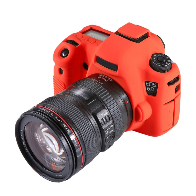 PULUZ Soft Silicone Protective Case for Canon EOS 6D(Red) - Camera Accessories by PULUZ | Online Shopping UK | buy2fix