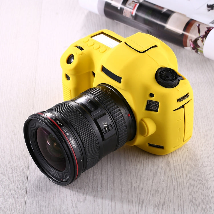 PULUZ Soft Silicone Protective Case for Canon EOS 5D Mark III / 5D3(Yellow) - Protective Case by PULUZ | Online Shopping UK | buy2fix