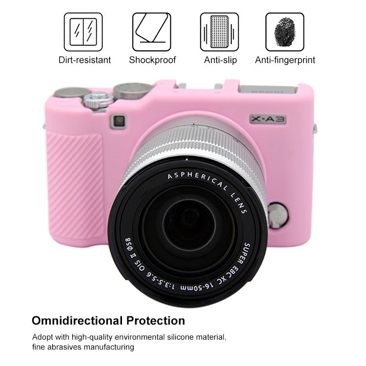 PULUZ Soft Silicone Protective Case for FUJIFILM X-A3 / X-A10(Pink) - Camera Accessories by PULUZ | Online Shopping UK | buy2fix
