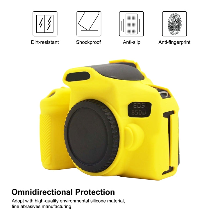 PULUZ Soft Silicone Protective Case for Canon EOS 850D(Yellow) - Protective Case by PULUZ | Online Shopping UK | buy2fix