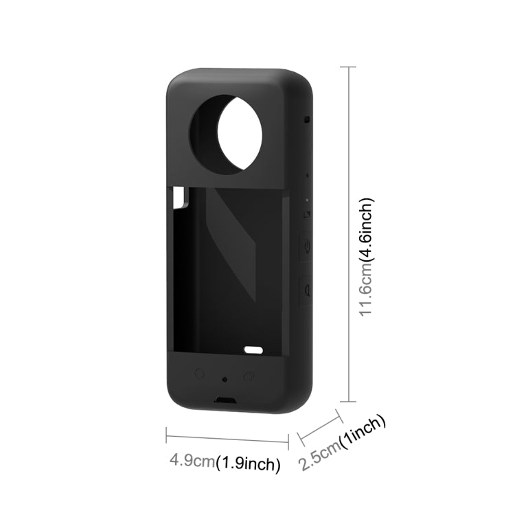 For Insta360 X3 PULUZ Silicone Protective Case with Lens Cover(Black) - DJI & GoPro Accessories by PULUZ | Online Shopping UK | buy2fix