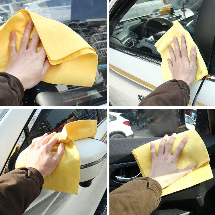 KANEED Synthetic Chamois Drying Towel Super Absorbent PVA Shammy Cloth for Fast Drying of Car, Size: 43 x 32 x 0.2cm(Yellow) - Car washing supplies by KANEED | Online Shopping UK | buy2fix