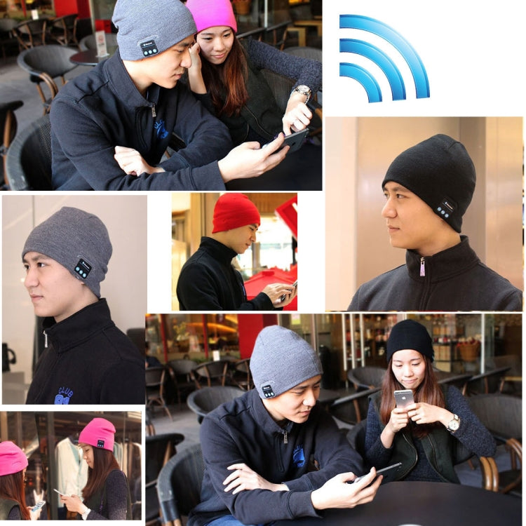 Knitted Bluetooth Headset Warm Winter Hat with Mic for Boy & Girl & Adults(Grey) - Smart Wear by buy2fix | Online Shopping UK | buy2fix