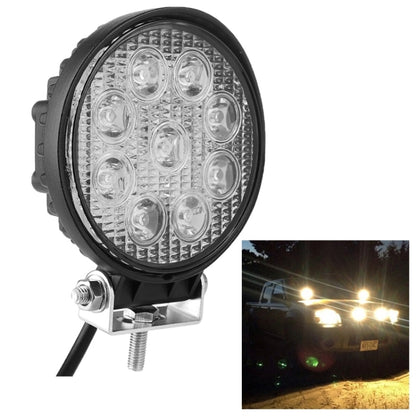 Round Shape 27W Bridgelux 2150lm 9 LED White Light Floodlight Engineering Lamp / Waterproof IP67 SUVs Light, DC 10-30V(Black) - In Car by buy2fix | Online Shopping UK | buy2fix