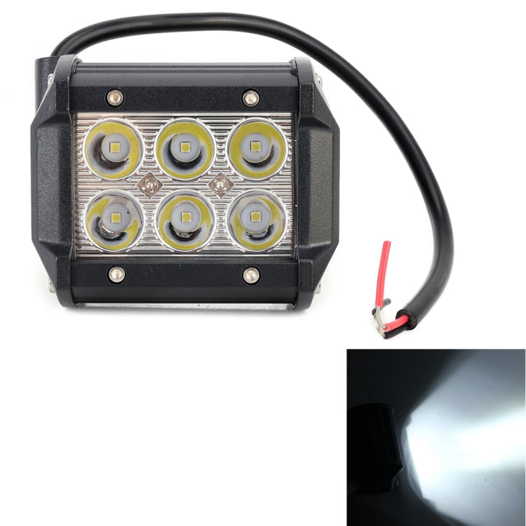 18W 6 LED White Light Condenser Engineering Lamp / Waterproof IP67 SUVs Light, DC 10-30V(Black) - Work Lights by buy2fix | Online Shopping UK | buy2fix