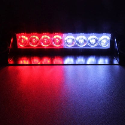 8W 800LM 8-LED White + Red Light 3-Modes Adjustable Angle Car Strobe Flash Dash Emergency Light Warning Lamp with Suckers, DC 12V - In Car by buy2fix | Online Shopping UK | buy2fix