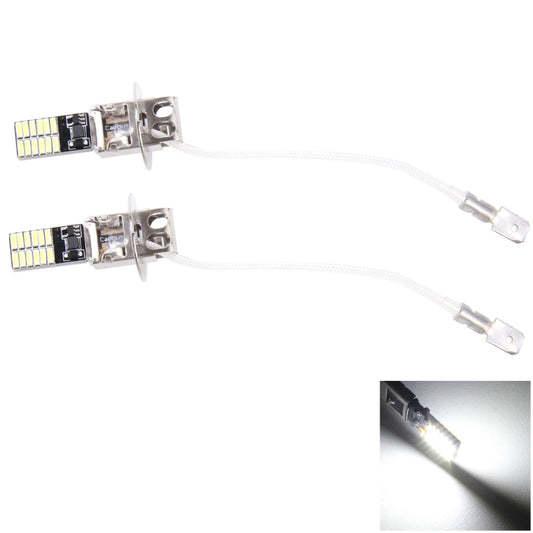 2 PCS H3 4.8W 720LM 6500K White Light 24 LED SMD 4014 Error-Free Canbus Car Clearance Lights Lamp, DC 12V - In Car by buy2fix | Online Shopping UK | buy2fix