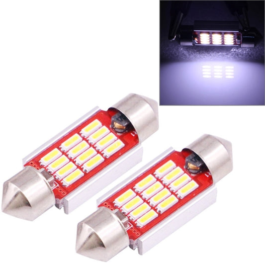 2 PCS 36mm 3.5W 180LM White Light 12 LED SMD 4014 CANBUS License Plate Reading Lights Car Light Bulb - Dome Lights by buy2fix | Online Shopping UK | buy2fix
