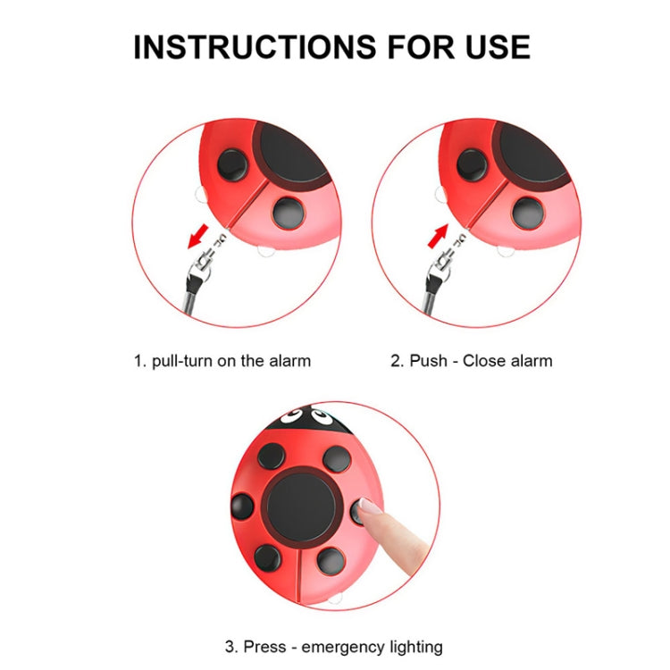 Ladybug Personal Alarm, Self-defense Defend Wolf, Mini Alarm for Girl and Kids(Red) - Security by buy2fix | Online Shopping UK | buy2fix