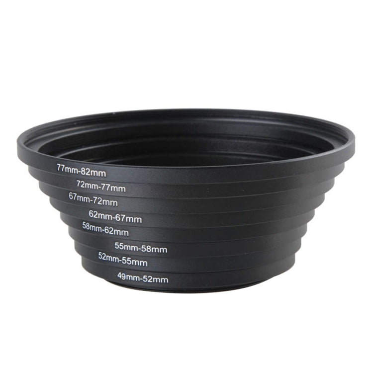 49mm-82mm Lens Stepping Ring, Include 8 Lens Stepping Rings (49mm-52mm, 52mm-55mm, 55mm-58mm, 58mm-62mm, 62mm-67mm, 67mm-72mm, 72mm-77mm,77mm-82mm) - Camera Accessories by buy2fix | Online Shopping UK | buy2fix