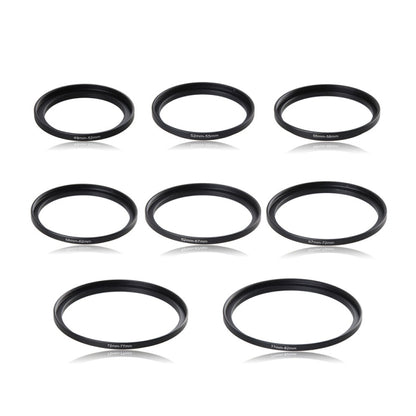 49mm-82mm Lens Stepping Ring, Include 8 Lens Stepping Rings (49mm-52mm, 52mm-55mm, 55mm-58mm, 58mm-62mm, 62mm-67mm, 67mm-72mm, 72mm-77mm,77mm-82mm) - Camera Accessories by buy2fix | Online Shopping UK | buy2fix