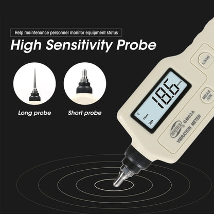 BENETECH GM63A Vibration Meter Digital Tester Vibrometer Analyzer Acceleration Velocity(White) - Other Tester Tool by BENETECH | Online Shopping UK | buy2fix