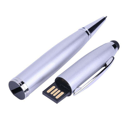 2 in 1 Pen Style USB Flash Disk, Silver (16GB) - Computer & Networking by buy2fix | Online Shopping UK | buy2fix