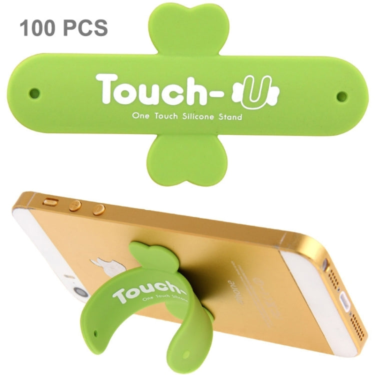 100 PCS Touch-u One Touch Universal Silicone Stand Holder(Green) - Desktop Holder by buy2fix | Online Shopping UK | buy2fix