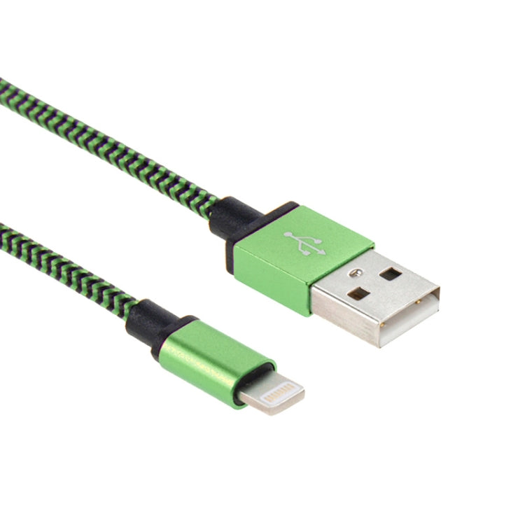 2A Woven Style USB to 8 Pin Sync Data / Charging Cable, Cable Length: 1m(Green) - Normal Style Cable by buy2fix | Online Shopping UK | buy2fix