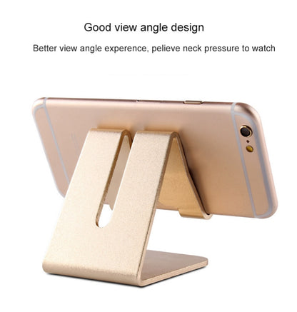 Aluminum Stand Desktop Holder for iPad, iPhone, Galaxy, Huawei, Xiaomi, HTC, Sony, and other Mobile Phones or Tablets(Gold) - Desktop Holder by buy2fix | Online Shopping UK | buy2fix