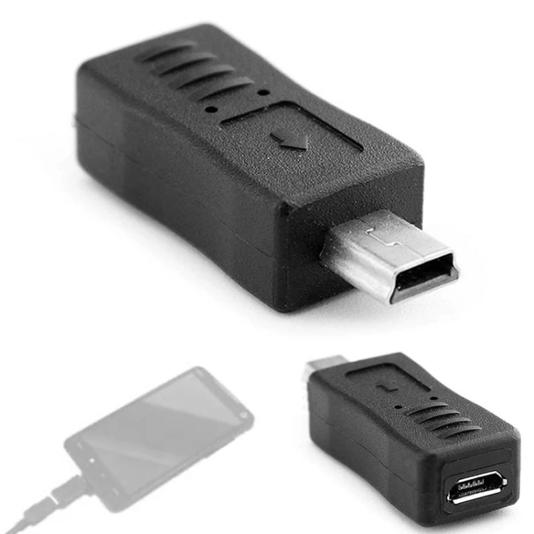 USB 2.0 Mini USB to Micro USB Female Adapter(Black) -  by buy2fix | Online Shopping UK | buy2fix