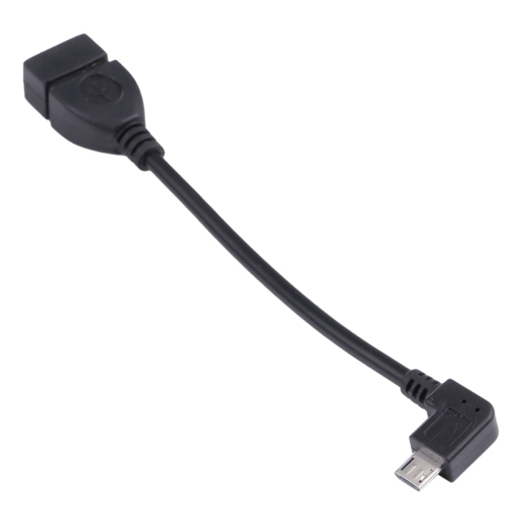 90 Degree Micro USB Male to USB 2.0 AF Adapter Cable with OTG Function For Galaxy / Nokia / LG / BlackBerry / HTC One X /Amazon Kindle / Sony Xperia etc. (13cm)(Black) - OTG Adapter by buy2fix | Online Shopping UK | buy2fix