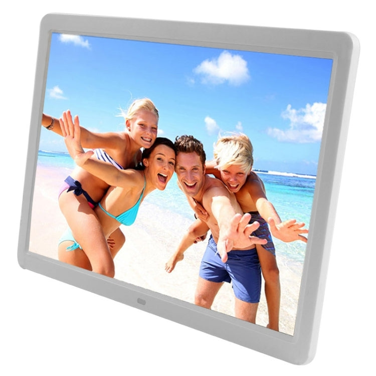 15 inch 1280 x 800 16:9 LED Widescreen Suspensibility Digital Photo Frame with Holder & Remote Control, Support SD / MicroSD / MMC / MS / XD / USB Flash Disk(White) - Consumer Electronics by buy2fix | Online Shopping UK | buy2fix