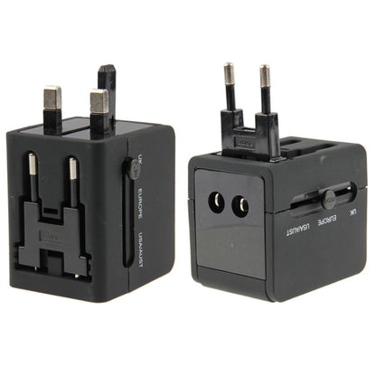 International 2.1A 2-USB EU / AU / UK / US Plug Travel Universal Adaptor(Black) - Consumer Electronics by buy2fix | Online Shopping UK | buy2fix
